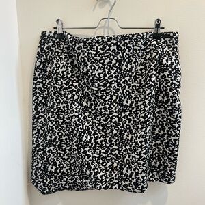 Express Black and White Animal Print Mini Skirt